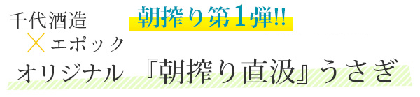 千代酒造×エポックオリジナル朝搾り第一弾「うさぎ」